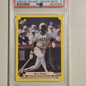 PSA 9 1987 Barry Bonds Classic Baseball Card - Pirates Collectible