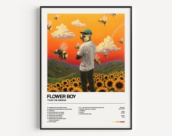 Flower Boy Print, Tyler the Creator, Flower Boy Poster, Flower Boy Cover, Flower Boy Album, Tracklist Poster, Music Decor, Minimalist Print