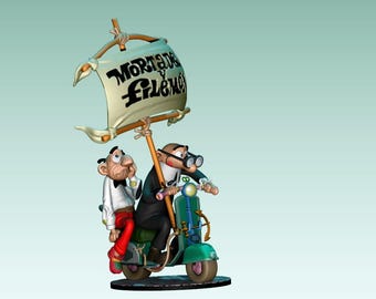 Figura Mortadelo y Filemón resina pintada a mano