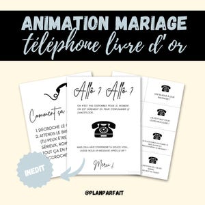 Kit livre d’or audio à imprimer – affiches et cartes questions pour téléphone mariage – PDF digital - fichier numérique