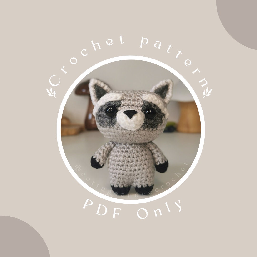 Ratchit Patwave Pattern Raccoon Chibi Critter PDF Crochet Pattern - Amigurumi Raccoon Tutorial ...