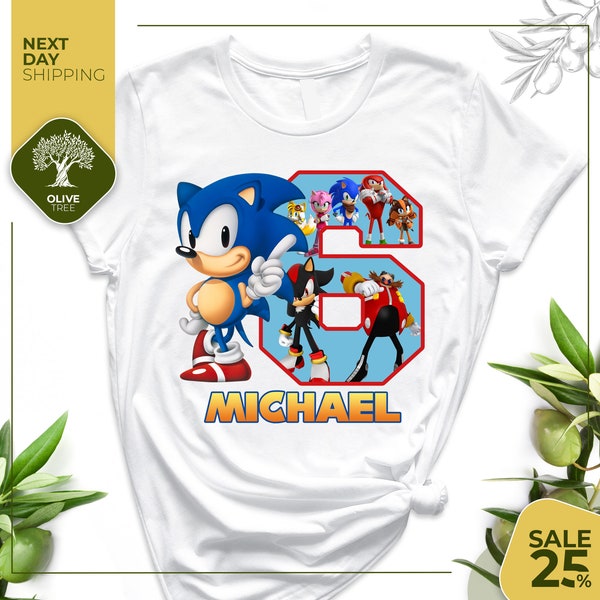 Custom Sonic Birthday Shirt | Sonic Birthday shirt personalized | Sonic The Hedgehog Birthday Shirt | Custom Family Sonic Birthday Shirt