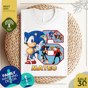 Custom Sonic Birthday Shirt | Sonic Birthday shirt personalized | Sonic The Hedgehog Birthday Shirt | Custom Family Sonic Birthday Shirt