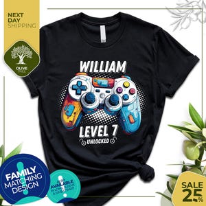 Custom Birthday Shirt | Birthday Unlocked Shirt | Boy Gamer T-Shirt | Kids Birthday Party | Level up birthday | Custom Shirt