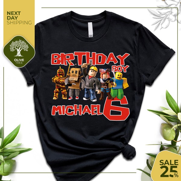 Custom Birthday Boy Shirt | Family Birthday Shirts | Birthday Tshirt | Bday Family Tee | Video Game Matching Birthday| Birthday Robots Shirt