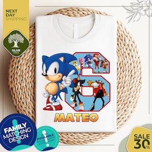 Custom Sonic Birthday Shirt | Sonic Birthday shirt personalized | Sonic The Hedgehog Birthday Shirt | Custom Family Sonic Birthday Shirt