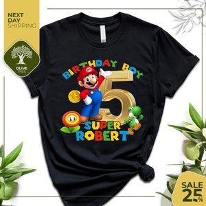 Custom Mario Birthday Shirt | Personalize Super Mario Family Shirts | Custom Super Mario Shirt| Super Mario Family Tee | Mario Custom Design