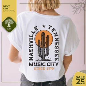 Nashville Tennessee Music City Cactus | Nashville Shirt | Cute Nashville Tee |  Concert Shirt | Music City Shirt | Western Tennessee TShirt