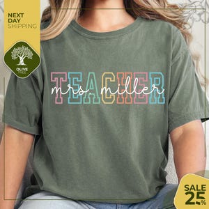 Comfort Colors® Custom Teacher Shirt | Teacher Team Shirts | Personalized School Tshirt | Teacher Gift | Customized Name Teacher Shirt Gifts