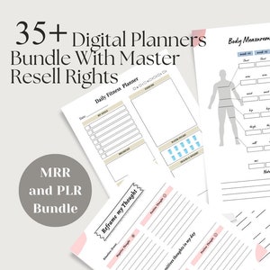 35+ Digitale Planner und Journals Bundle MRR PLR 5 Digitale Produkte Bundle Selbstliebe Wiederverkauf Persönliches Wachstums Kit Master Wiederverkaufs Rechte Bonus