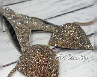 Handmade Rhinestone Competition Bikini Suit, Custom Design