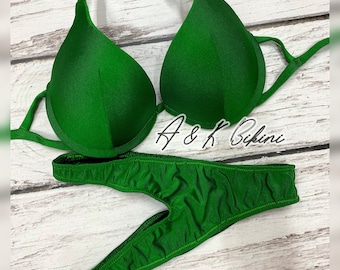Handmade Competition Bikini: Custom Padded Rhinestone Swimsuit