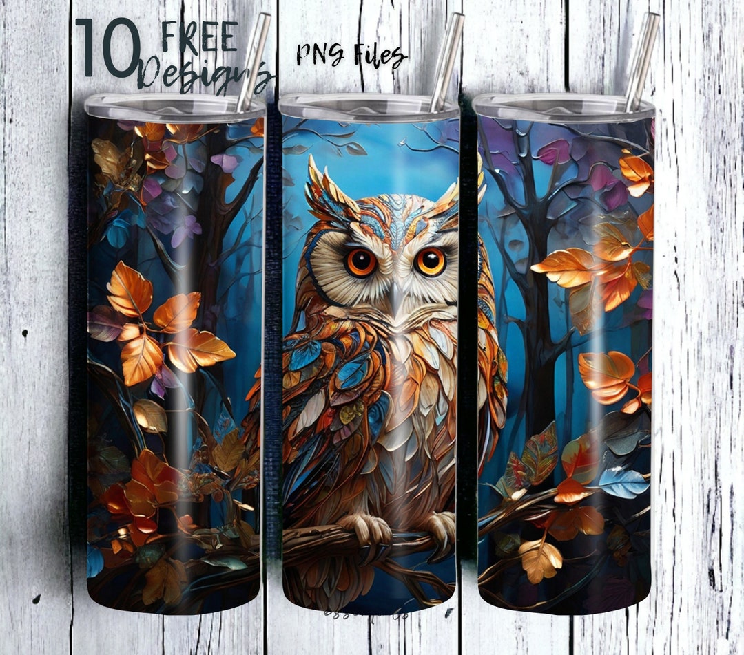 Owl 20 Oz Skinny Tumbler Sublimation Design - PNG Instant - DIGITAL ...