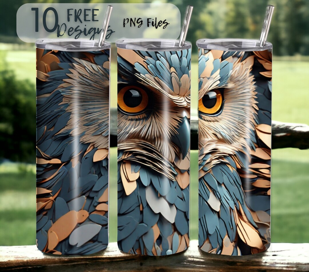 Owl 20 Oz Skinny Tumbler Sublimation Design - PNG Instant - DIGITAL ...