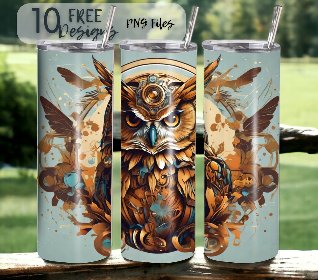 Owl 20 Oz Skinny Tumbler Sublimation Design - PNG Instant - DIGITAL ...