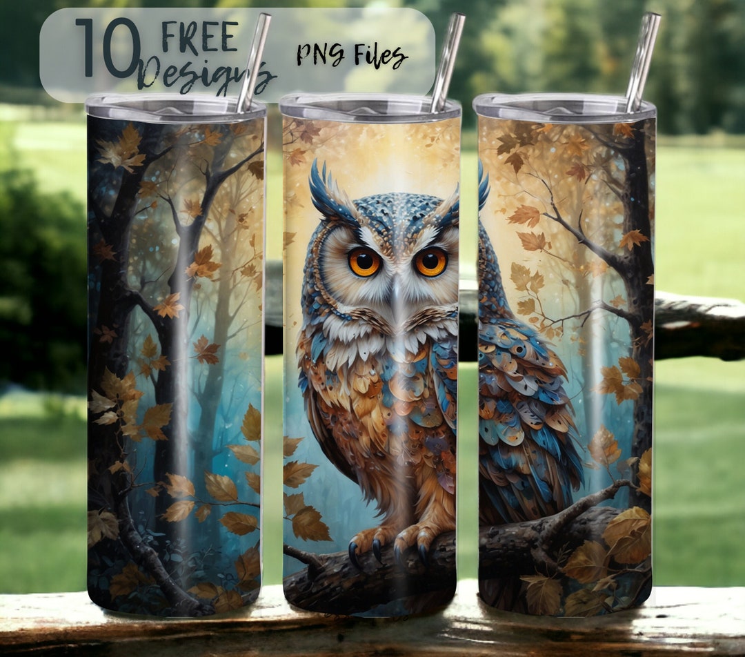 Owl 20 Oz Skinny Tumbler Sublimation Design - PNG Instant - DIGITAL ...