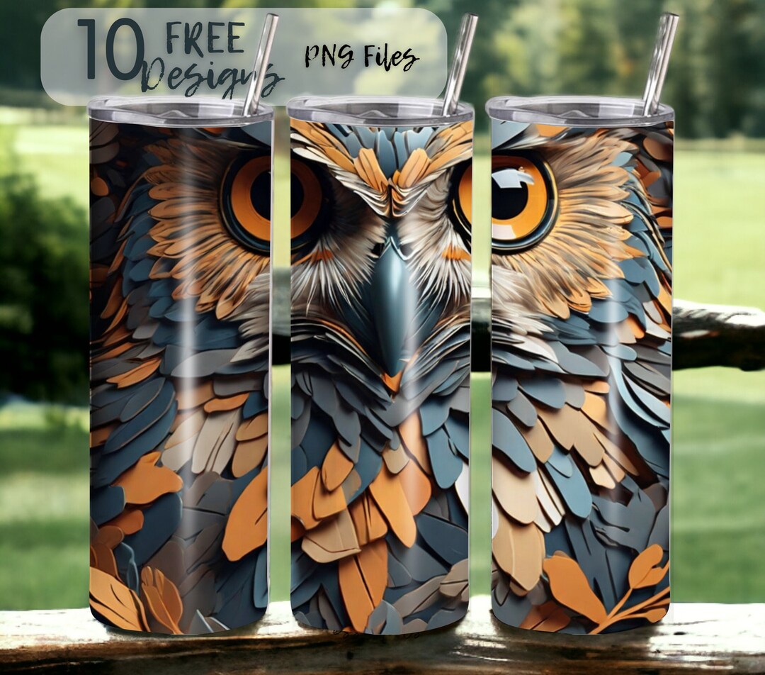 Owl 20 Oz Skinny Tumbler Sublimation Design - PNG Instant - DIGITAL ...