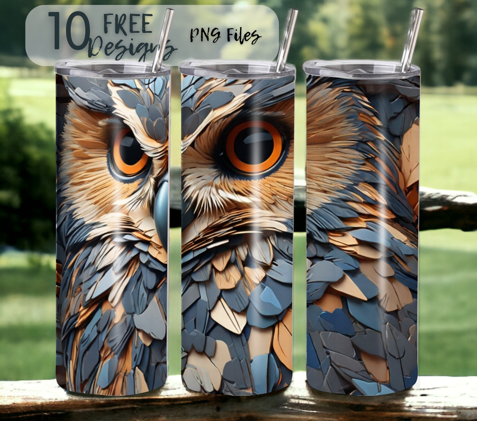 Owl 20 Oz Skinny Tumbler Sublimation Design - PNG Instant - DIGITAL ...