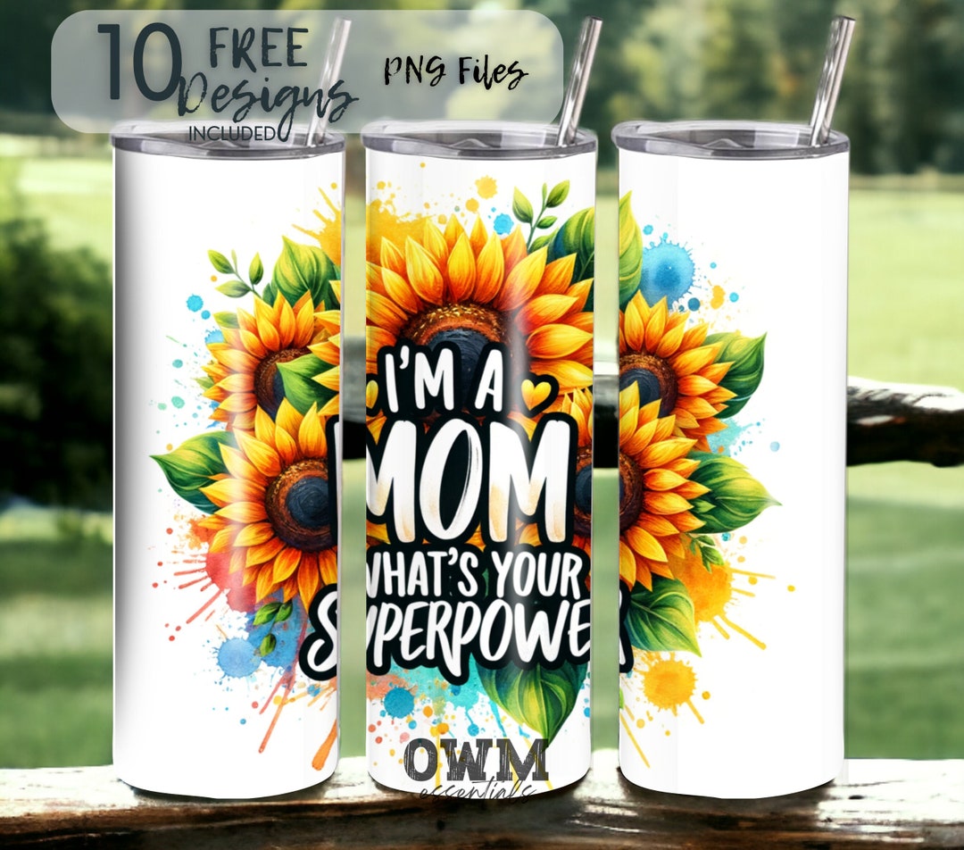 I'm a Mom 20 Oz Skinny Tumbler Sublimation Design - PNG Instant ...