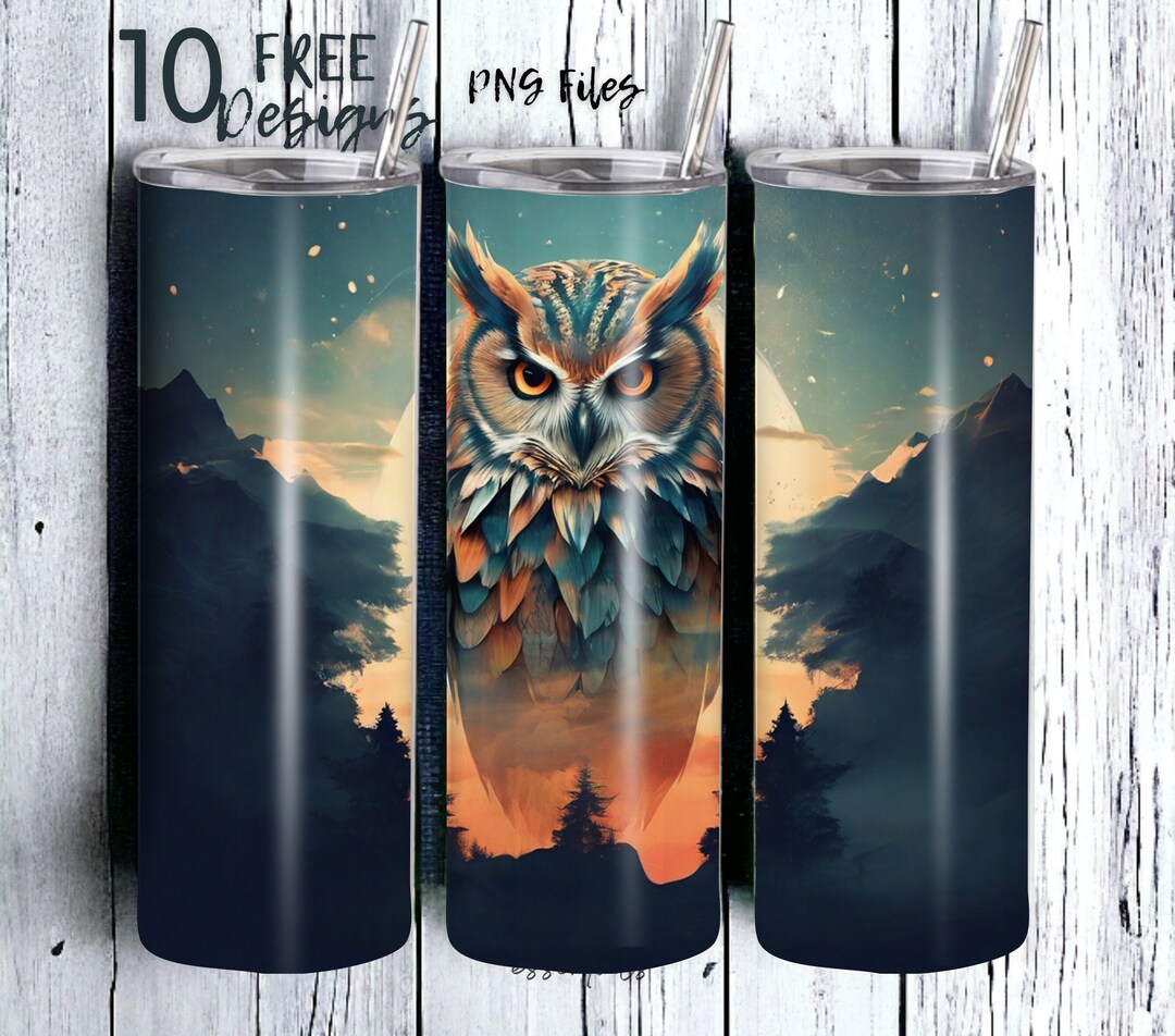 Owl 20 Oz Skinny Tumbler Sublimation Design - PNG Instant - DIGITAL ...