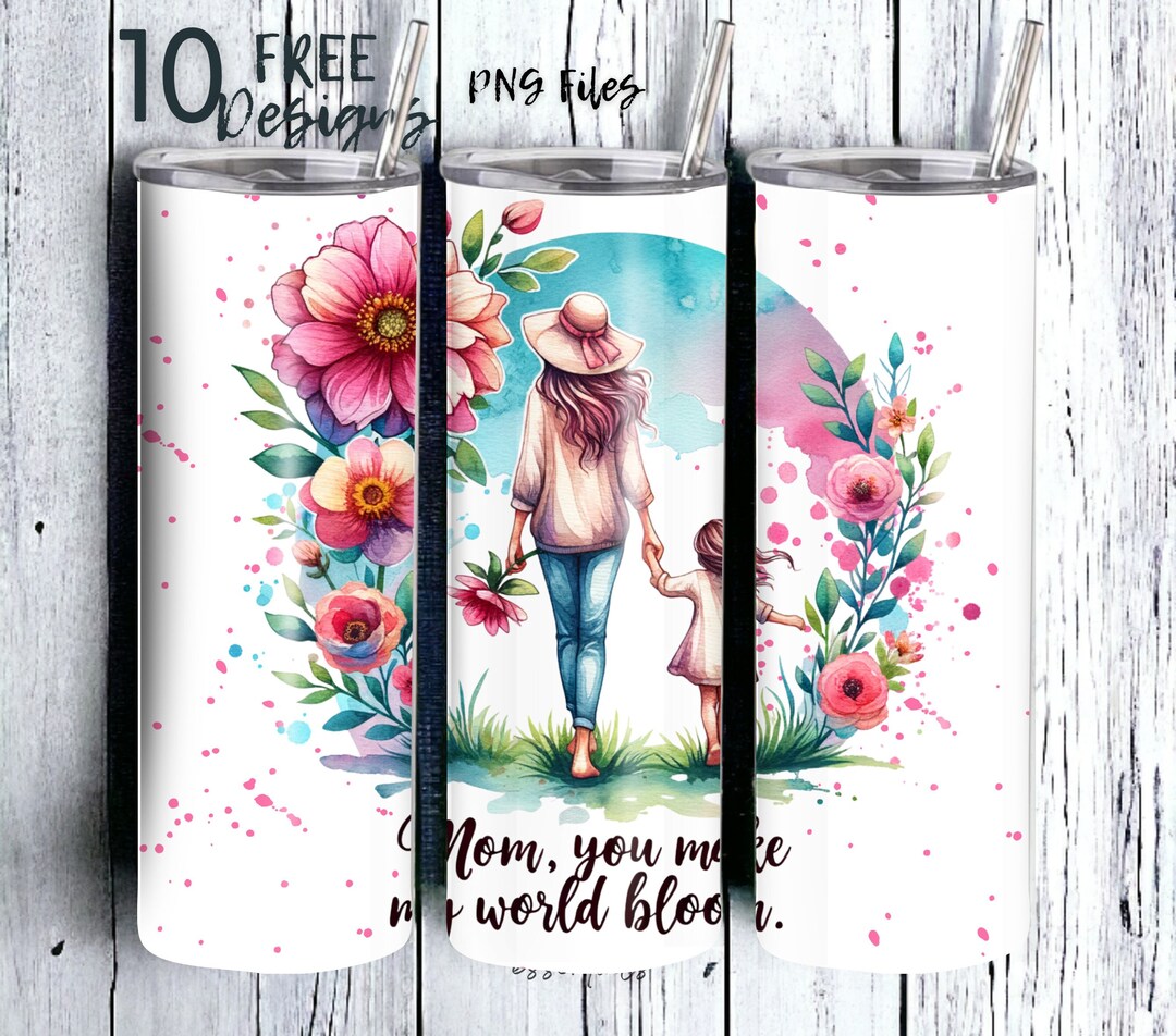 Mothers Day 20 Oz Skinny Tumbler Sublimation Design - PNG Instant ...