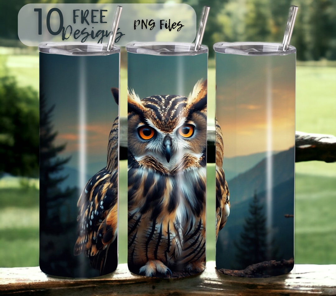Owl 20 Oz Skinny Tumbler Sublimation Design - PNG Instant - DIGITAL ...