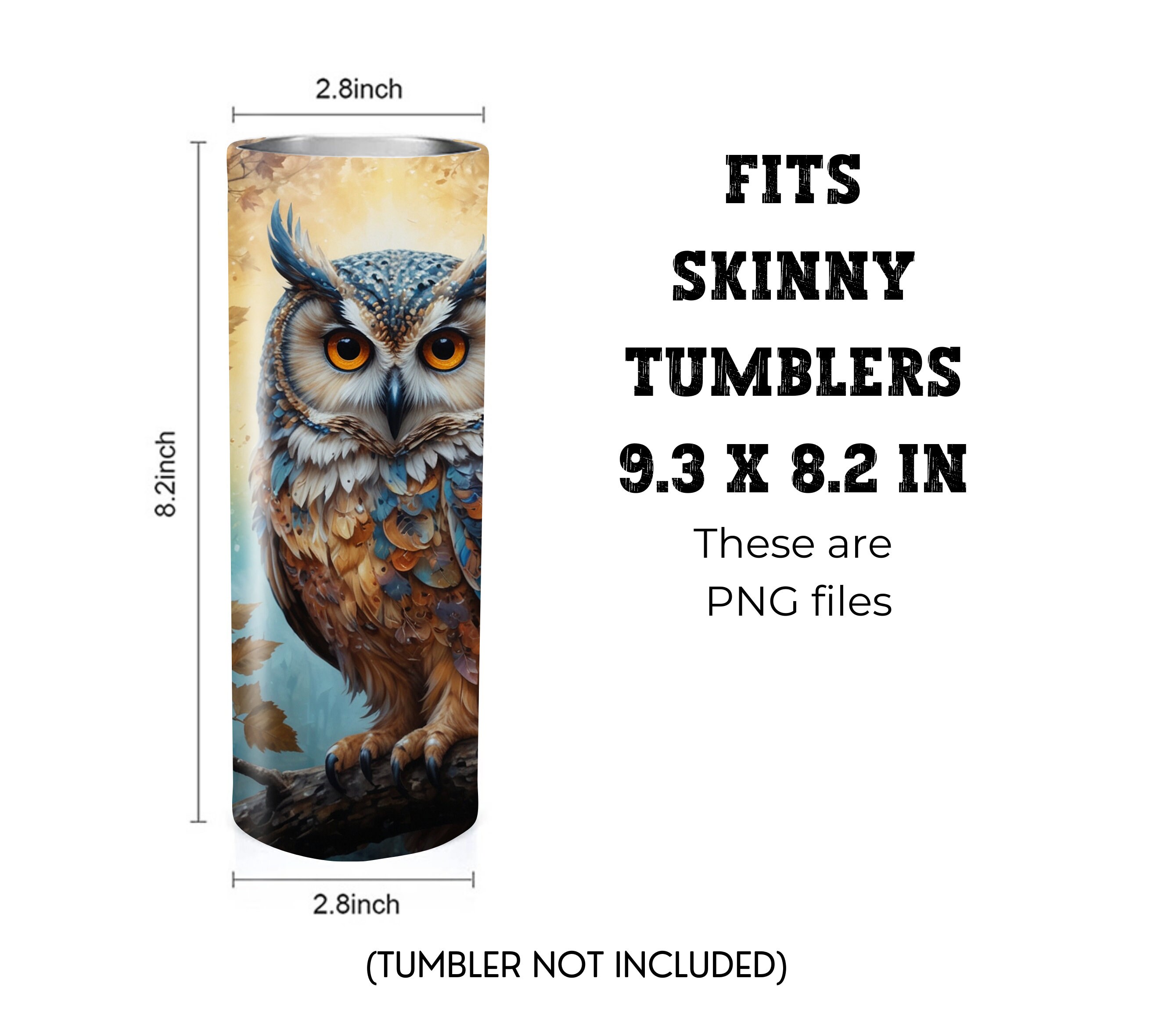 Owl 20 Oz Skinny Tumbler Sublimation Design - PNG Instant - DIGITAL ...