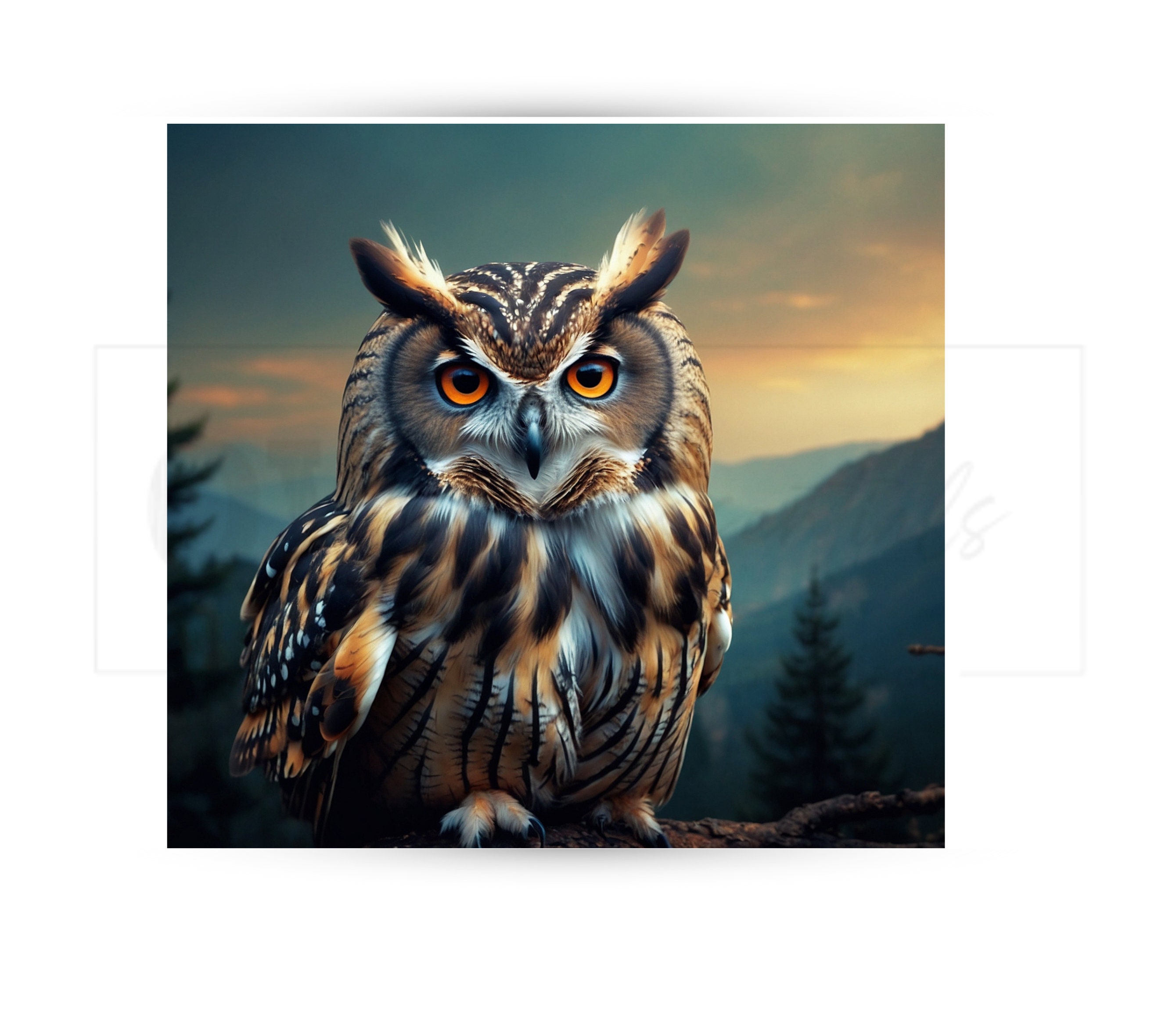 Owl 20 Oz Skinny Tumbler Sublimation Design - PNG Instant - DIGITAL ...