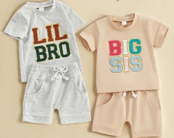 Matching Lil Bro Big Sis Outfits- Little Brother Big Sister Outfits, Little Brother Big Sister Shirts, Baby Brother Big Sister, Sibling Sets