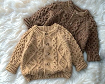 Cardigan en tricot pour bébé et tout-petit-unisexe, cardigan en tricot pour bébé, cardigan en tricot pour tout-petit, cardigan bébé garçon, cardigan bébé fille, cardigan pour tout-petit