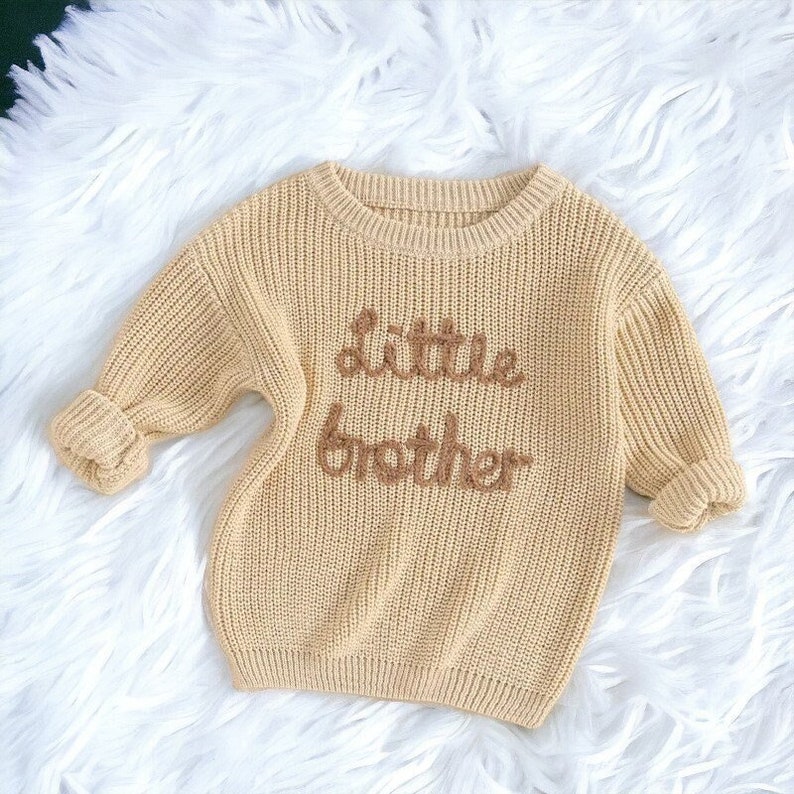 Little Brother Baby Jumper Baby Boy Jumper, Baby Boy Sweater, Little Brother Jumper, Little Brother Clothes, Little Brother Sweater zdjęcie 1