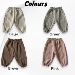Muslim Baggy Baby Trousers Baby Girl Trousers, 100% Muslim Cotton, Baby Girl Pants, Muslin Baby Clothes, Summer Baby Girl Clothes zdjęcie 4