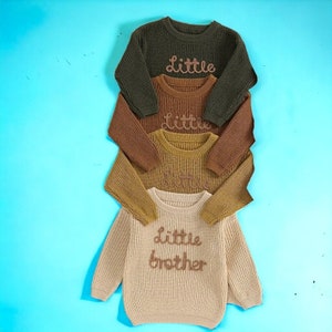 Little Brother Baby Jumper Baby Boy Jumper, Baby Boy Sweater, Little Brother Jumper, Little Brother Clothes, Little Brother Sweater zdjęcie 4