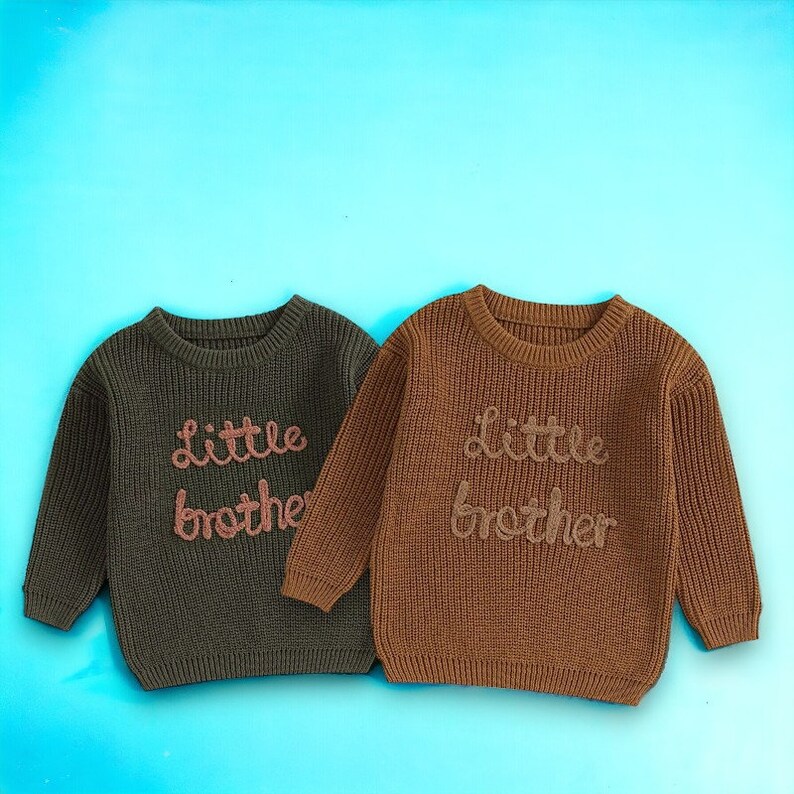 Pull bébé petit frère pull bébé garçon, pull bébé garçon, pull petit frère, vêtements petit frère, pull petit frère image 3