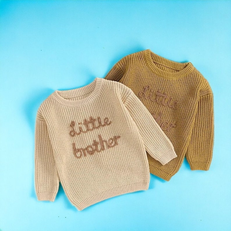 Little Brother Baby Jumper Baby Boy Jumper, Baby Boy Sweater, Little Brother Jumper, Little Brother Clothes, Little Brother Sweater zdjęcie 2