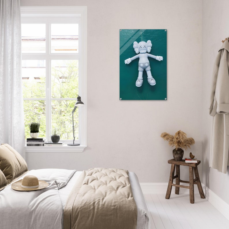 Acrylic Print Kaws Framed Poster Kaws Wall Art Hypebeast Toys Poster