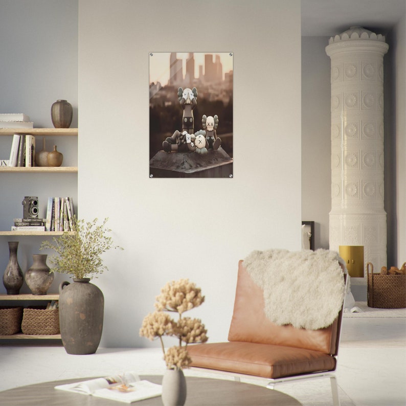 Acrylic Print Kaws Framed Poster Kaws Wall Art Hypebeast Toys Poster