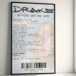 Drake Poster, Drake Minimalistisches Poster, nichts war gleich, Drake Album Cover, dekoratives Hypebeast Poster, Hip Hop Kunst, digitaler Download