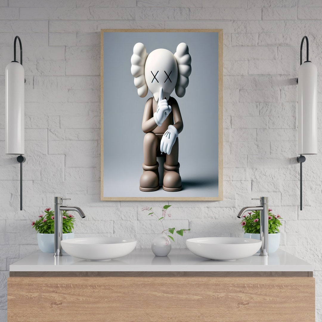 Funny Bathroom Poster Hypebeast Kaws Decoration Hypebeast Bathroom ...