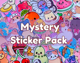 Mystery sticker pack, grab bag, random stickers, blind bag, die-cut, Kawaii, for laptops, journal