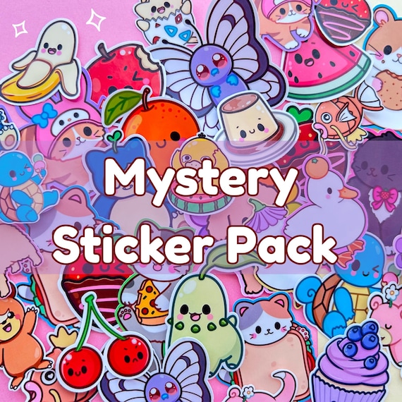 Mystery sticker pack, grab bag, random stickers, blind bag, die-cut, Kawaii, for laptops, journal