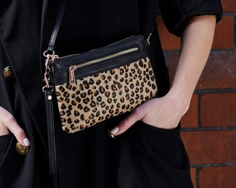 Cheetah Print Clutch Bag | Cheetah Print Handbag | Leopard Print Pochette | Pony Hair Handbag | Cheetah Crossbody Bag | Leopard Evening Bag