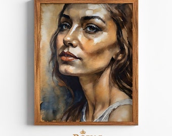 Printable Wall Art "Ariana" Oil Painting Style Woman Portrait Digital Artwork | Exclusive Vintage Style Digital Print | Royal Resonance