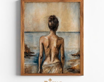 Printable Wall Art "Calmness" Oil Painting Style Woman Digital Artwork | Exclusive Vintage Style Digital Print Art | Royal Resonance