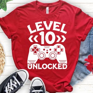 Level 10 Unlocked SVG, 10th Birthday, 10 Years Old, Gamer Shirt svg, files for Cricut, Cut file for Silhouette , Cutting, Digital download