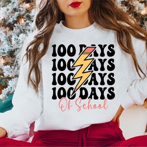 SVG retrò per i 100 giorni di scuola / SVG per i 100 giorni di scuola / SVG per il design della maglietta dell&#39;insegnante / File di taglio per la celebrazione del 100° giorno per Cricut / Download digitale