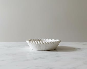 White Marble Fruit Bowl Luxury Stone Serving Dish & Decorative Centerpiece • Free Gift Incl.