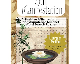 Zen Abundance Word Search Puzzles: Positive Affirmations (Digital Download)