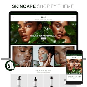 Green Skincare Shopify Theme | Minimal, Clean Shopify Template | Natural Beauty Store | Cosmetics Skincare business | Premade Shopify Shop