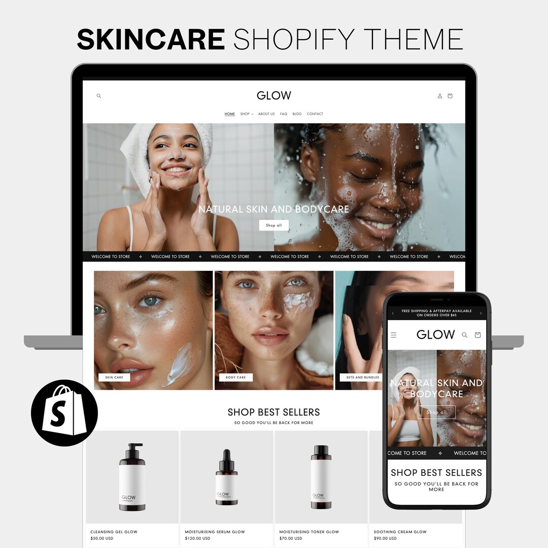Minimalist Shopify Theme: Clean White Design, Beauty Store Template - Etsy